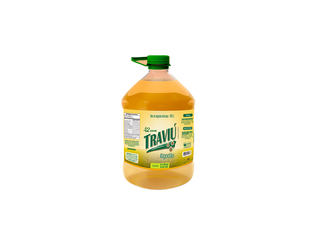 ÓLEO DE ALGODÃO PEQUENO TRAVIÚ 6 L (CX 3 GL)